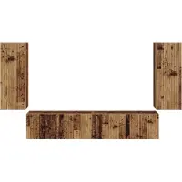 vidaXL TV väggskåp set Väggmonterad 4 pcs Gammalt trä Konstruerat trä
