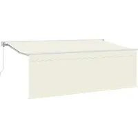 vidaXL Utfällbar markis Kräm 350 x 200 cm Polyester och aluminium