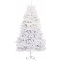 Konstgjord julgran med 300 LED-lampor Vit 300 cm PVC och metall
