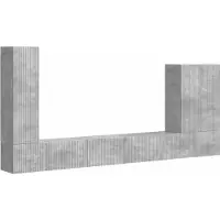 vidaXL TV väggskåp set Väggmonterad 6 pcs Betonggrå