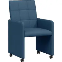 vidaXL Matstolar med hjul med hjul 2 pcs Blå 58 x 65 x 94 cm tyg