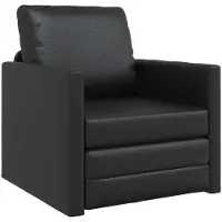 vidaXL 2-i-1 bäddsoffa svart 112x174x55 cm konstläder 353973