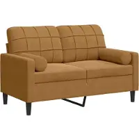 vidaXL 2-sitssoffa med prydnadskuddar brun 120 cm sammet