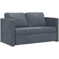 vidaXL Golvbäddsoffa 2-i-1 mörkgrå 122x204x55 cm sammet