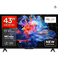 TCL 43V6C - 43 Diagonal klass (42.5 visbar) - V6C Series LED-bakgrundsbelyst LCD-TV - Smart TV - Google TV - 4K UHD (2160p) 3840 x 2160 - HDR - borstad metall