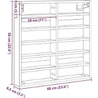 vidaXL Visningsskåp Svart Ek 60 x 8,5 x 58 cm Konstruerat trä