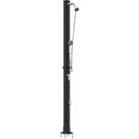 vidaXL Utomhus Solardusch Svart 217 cm PVC och Aluminium