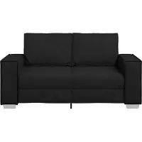 vidaXL Tvåsitssoffa Svart 160 cm Konstläder