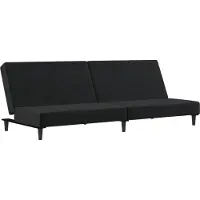 vidaXL Bäddsoffa 2-sits svart sammet