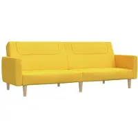 vidaXL 2-sits bäddsoffa gult tyg 375789