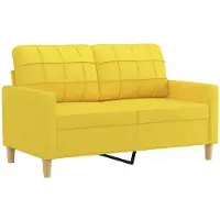 vidaXL 2-sitssoffa ljusggul 120 cm tyg