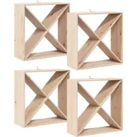 vidaXL Vinställ 4 pcs Naturfärg 62 x 25 x 62 cm Massiv furu