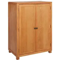 vidaXL Modern skåp i ingenjörsträ - - 80x50x115 cm - Brun - Massiv ek - Stort lagringsutrymme