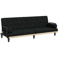 vidaXL Sängsoffa med armstöd svart tyg 351939
