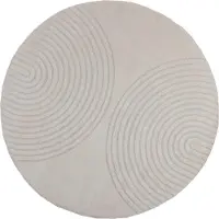 vidaXL Områdesmattor Rund GALATI Kräm Ø 120 CM Polyester