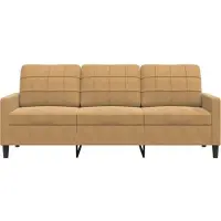 vidaXL 3-sitssoffa brun 180 cm sammet