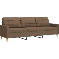 vidaXL 3-sitssoffa brun 210 cm tyg