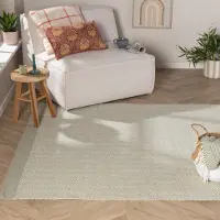 FRAAI Ullmatta | Zula mint hos Volero | 140x200cm | Ull | Sicksack | Rektangulär | Plattvävd
