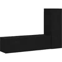 vidaXL TV-bänkset 3 pcs Svart Ek 130,5 x 30 x 140 cm Konstruerat trä