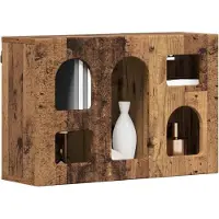 vidaXL Hängande skåp Gammalt trä 60 x 20 x 40 cm Konstruerat trä