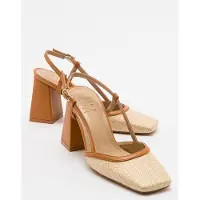 Prologue Rivie Raffia Blockklack Pump med Fyrkantig Tå (Dam)