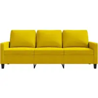 vidaXL 3-sitssoffa gul 180 cm sammet