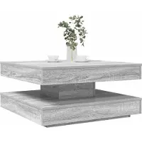 vidaXL Soffbord 360 grader vridbart grå sonoma 70x70x34,5 cm