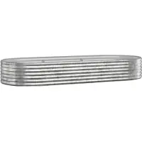 vidaXL Odlingslåda pulverlackerat stål 249x100x36 cm silver