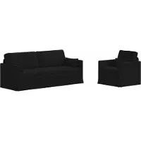vidaXL Soffset 2 pcs Svart 198 x 78 x 80 cm tyg