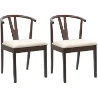 vidaXL Matstol 2 pcs Ljusbrun och ljus Massiv Gummiträ