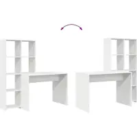 vidaXL Skrivbord med hylla Vit 138,5 x 55 x 143 cm Konstruerat trä
