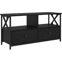vidaXL TV-skåp Svart Ek 90 x 33 x 45 cm Konstruerat trä och stål