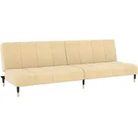 vidaXL 2-sits soffa med sängfunktion i krämfärgad sammet 375883
