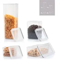 Bodum K12351-10-1, Förvaringsuppsättning, Plast, Transparent, Avtagbart lock
