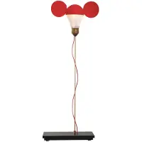 Ingo Maurer Bordslampa , dimbara, Röd, Vardagsrum, Metall
