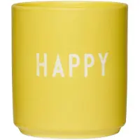 Design Letters Mugg - Favourite - Happy - Yellow - - One Size - Mugg