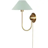 Globen Lighting Vägglampa IRIS, grön, höjd 32 cm IRIS, Grön, Vardagsrum / matsal, Textil / tyger / siden, Vintage