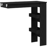 vidaXL Vägg Barbord Svart Ek 102 x 45 x 103,5 cm Konstruerat trä