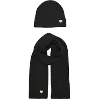 Kids Only Mössa och Halsduk - Stickad - KogAvery - Black/Gold He - - One Size - Mössa