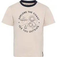 Didriksons T-shirt - Mint - Sand Beige m. Tryck - - 100 - T-shirt