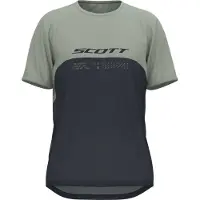 SCOTT - MTB-kläder - Vertic DRI SS Tee M Dark Blue Spray Grey för UnisexBomull - Storlek S - Marinblå