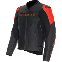 Dainese Racing 5 Herr läderjacka Svart/Röd 50 Herrar sort