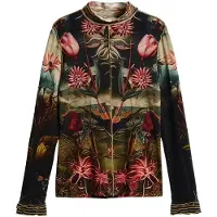 Desigual T-shirt oliv / röd / ljusröd / svart