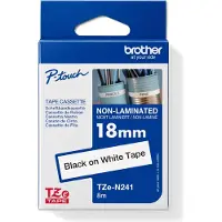 Brother TZe-N241 | svart text - vit märkband | 18mm x 8m (original)
