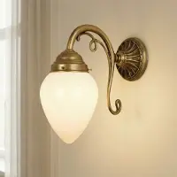 BERLINER MESSINGLAMP Vägglampa PARIS, dimbar, Vardagsrum / matsal, Glas, Antik, Vägglampa, vägglampa inomhus
