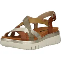 Pikolinos Sandal 'Palma' konjak / grå / oliv / silver