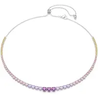 Swarovski Halsband gul / lila / rosa / silver
