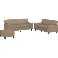 vidaXL Soffgrupp 3 delar cappuccino konstläder