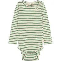Petit Piao Body l/ä - Rib/Modal - PPSky - Frostig gran Striped - - 74 - Body L/Ä