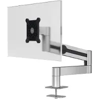 Durable Hållbar skärmhållare med arm för 1 skärm och fäste för kabelgenomföring, silver